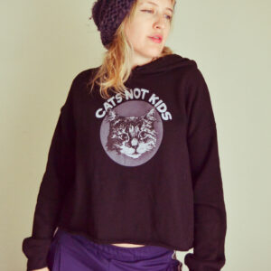 Product photo of the cats not kids crop hoodie