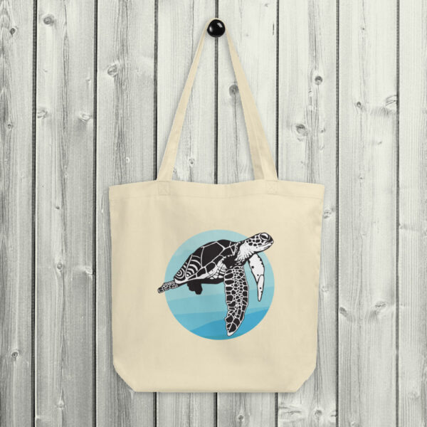 Product photo of the turtle tribe tote bag in oyster