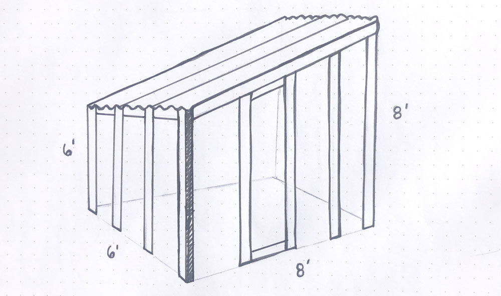 Draft sketch of the catio