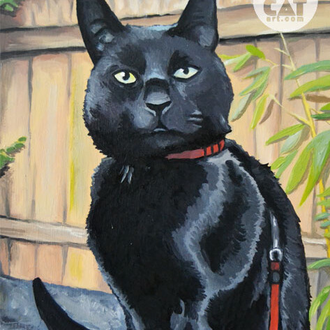 Oil painting of a cat